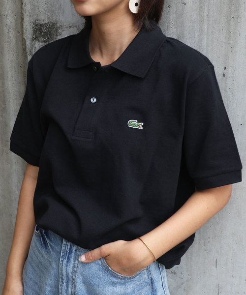 LACOSTE ラコステ ポロシャツ ブラック ワンポイントロゴ L1212 LACOSTE（ラコステ）の「【LACOSTE・ラコステ】半袖ワンポイント