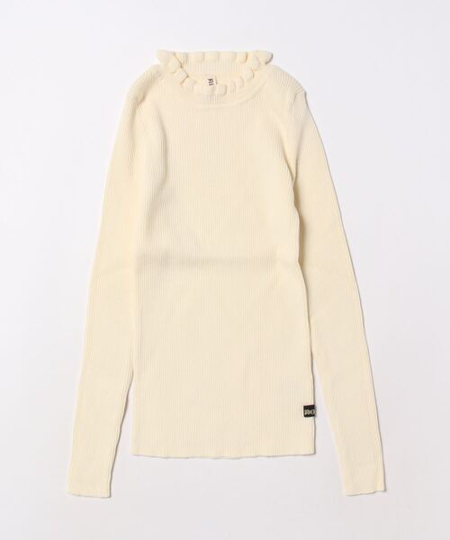 nino（ニノ）の「[140-150]フリルリブタートル（ニット/セーター・キッズ・ピンク系1/ホワイト系1/ラベンダー/ライラック/ピンク系2/ホワイト/ブラック/ピンク/マスタード/ベージュ/レッド/ネイビー/ベビーピンク・XL）」の3枚目の写真