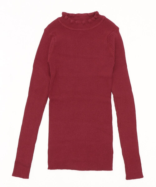 nino（ニノ）の「[140-150]フリルリブタートル（ニット/セーター・キッズ・ピンク系1/ホワイト系1/ラベンダー/ライラック/ピンク系2/ホワイト/ブラック/ピンク/マスタード/ベージュ/レッド/ネイビー/ベビーピンク・XL）」の13枚目の写真