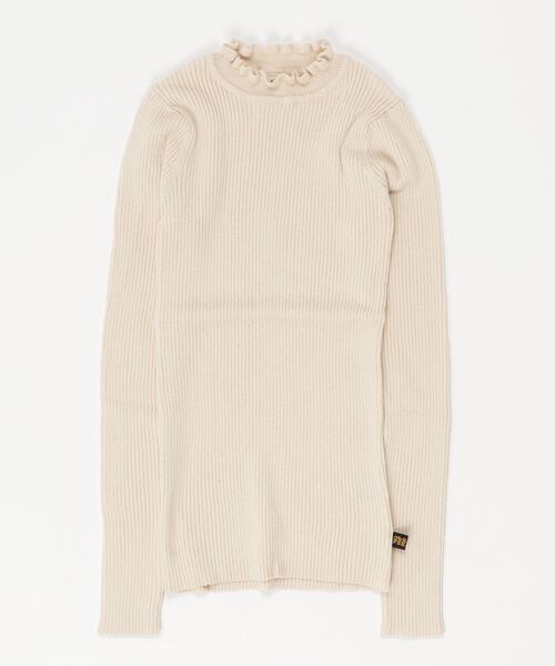 nino（ニノ）の「[140-150]フリルリブタートル（ニット/セーター・キッズ・ピンク系1/ホワイト系1/ラベンダー/ライラック/ピンク系2/ホワイト/ブラック/ピンク/マスタード/ベージュ/レッド/ネイビー/ベビーピンク・XL）」の2枚目の写真