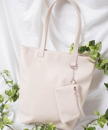 WEGO | WEGO/【先行予約】リングジップポーチ付きフェイクレザートートバッグ(トートバッグ)