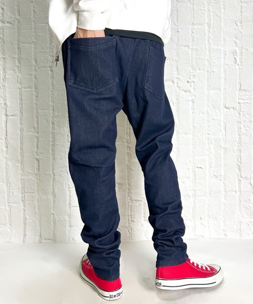 BEATJIVE（ビートジャイブ）の「裏起毛 デニム ジョガーパンツ  暖かい サルエル テーパード スウェットパンツ メンズ（デニムパンツ・メンズ・ライトブルー/ネイビー/インディゴブルー・2/3）」の15枚目の写真