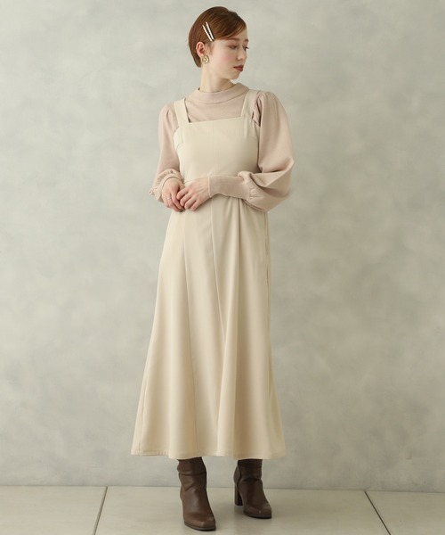 one after another NICE CLAUP（ワンアフターアナザーナイスクラップ）の「ロングジャンパースカート（ジャンパースカート・レディース・チェック/アイボリー/パープル/ボルドー・FREE）」の10枚目の写真