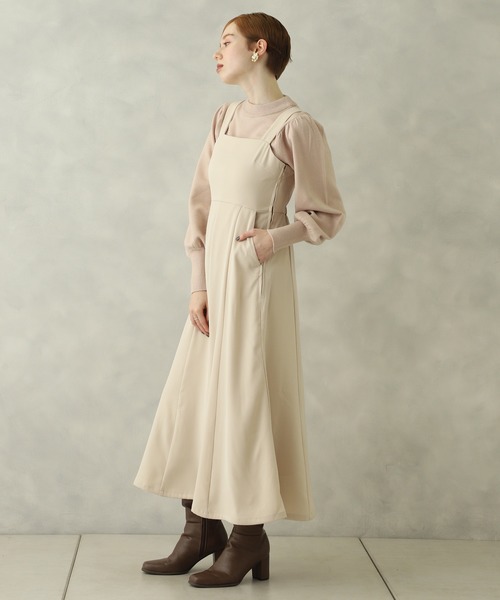 one after another NICE CLAUP（ワンアフターアナザーナイスクラップ）の「ロングジャンパースカート（ジャンパースカート・レディース・チェック/アイボリー/パープル/ボルドー・FREE）」の17枚目の写真