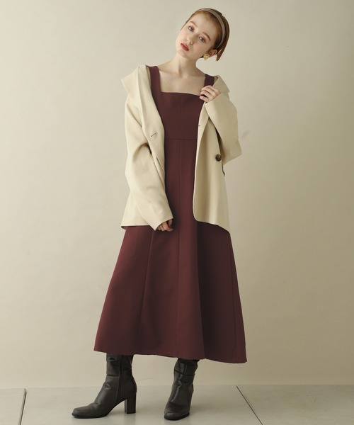 one after another NICE CLAUP（ワンアフターアナザーナイスクラップ）の「ロングジャンパースカート（ジャンパースカート・レディース・チェック/アイボリー/パープル/ボルドー・FREE）」の18枚目の写真