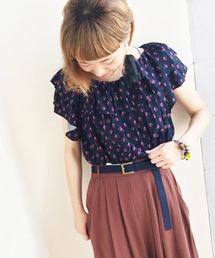 Kastane | 【Kastane】プリント衿フリルブラウス(シャツ/ブラウス)