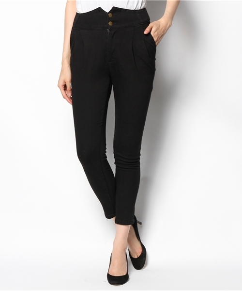 DISCOAT(ディスコート)の「【Discoat:NET限定サイズ展開アイテム】デニムハイウエストスキニー(デニムパンツ・レディース・オフホワイト/ネイビー/ブラック・MEDIUM/LARGE/SMALL/X-LARGE)」の3枚目の写真