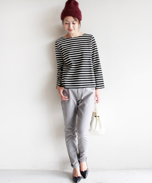 BEAUTY&YOUTH UNITED ARROWS（ビューティーアンドユースユナイテッドアローズ）の「BYBC ∵バスクボーダー×幾何学ジャカードプルオーバー◆（Tシャツ/カットソー・レディース・オフホワイト/ブラック/ホワイト・FREE）」の7枚目の写真