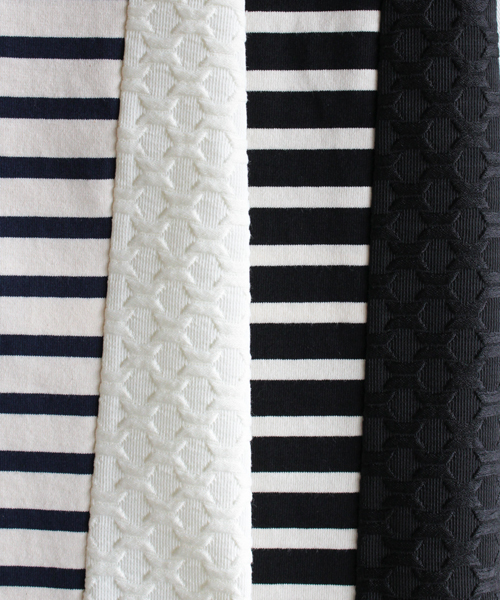 BEAUTY&YOUTH UNITED ARROWS（ビューティーアンドユースユナイテッドアローズ）の「BYBC ∵バスクボーダー×幾何学ジャカードプルオーバー◆（Tシャツ/カットソー・レディース・オフホワイト/ブラック/ホワイト・FREE）」の6枚目の写真