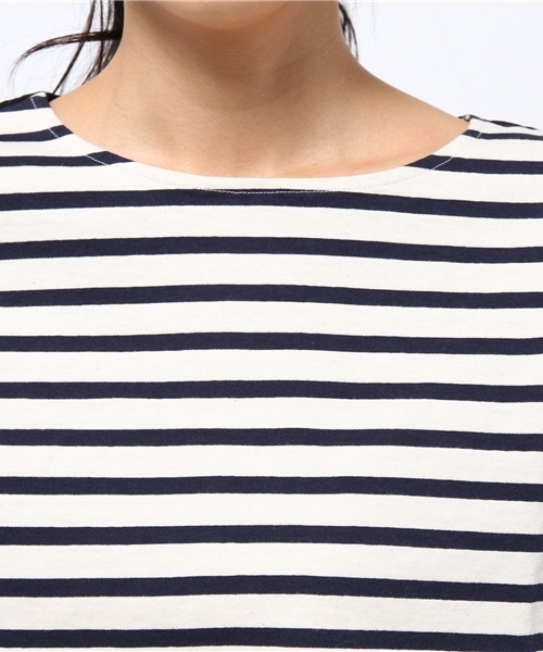 BEAUTY&YOUTH UNITED ARROWS（ビューティーアンドユースユナイテッドアローズ）の「BYBC ∵バスクボーダー×幾何学ジャカードプルオーバー◆（Tシャツ/カットソー・レディース・オフホワイト/ブラック/ホワイト・FREE）」の18枚目の写真