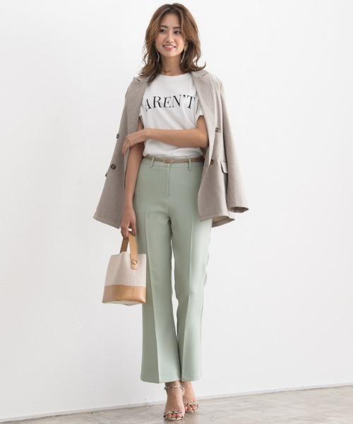 Pierrot（ピエロ）の「センタープレスセミフレアパンツ（その他パンツ・レディース・ホワイト/ブラック/ミント/ブルー系その他・S/M/L/XS）」の5枚目の写真