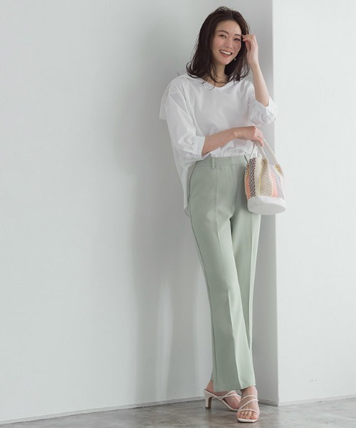 Pierrot（ピエロ）の「センタープレスセミフレアパンツ（その他パンツ・レディース・ホワイト/ブラック/ミント/ブルー系その他・S/M/L/XS）」の22枚目の写真