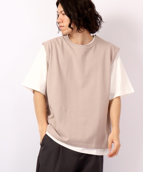 FUNALIVE(ファンアライブ)の「2点セット 半袖Tシャツ&ベスト アンサンブル(Tシャツ/カットソー・メンズ・カーキ/ブラック/ベージュ/ブラウン/グレイッシュベージュ・L/XL/M)」の21枚目の写真