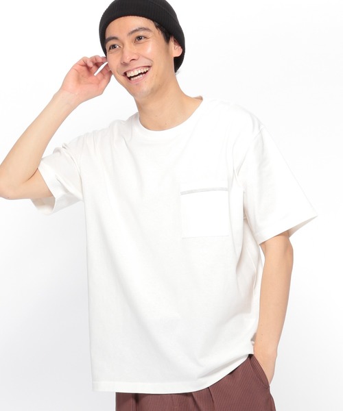 LAKOLE（ラコレ）の「USAステッチTシャツ / LAKOLE（Tシャツ/カットソー・メンズ・ホワイト/ブラック/ベージュ/ピンク・MEDIUM/LARGE）」の2枚目の写真