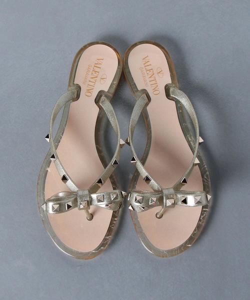 【VALENTINO】ロックスタッズ ジェリーサンダル☆送料関税込み VALENTINO】 ロックスタッズ カーフスキン スライドサンダル