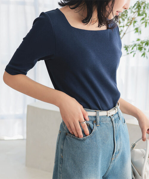 KOBE LETTUCE(コウベレタス)の「スムースベーシック半袖カットソートップス(Tシャツ/カットソー・レディース・グリーン系その他/ブラック系その他/カーキ/ブラック/ネイビー/グリーン系その他2/ミント/オフホワイト/ホワイト系その他/ブルー系その他/ブラウン系その他/ブラウン系その他2/ピンク系/ピンク/ブラウン系その他3/ホワイト系その他2/ピンク系1/ブルー系その他2/ブラック系その他2/アイボリー系1/アイボリー系/ネイビー系1/ネイビー系・LARGE/S/L/SMALL/M/MEDIUM/S1/L1/M1)」の18枚目の写真