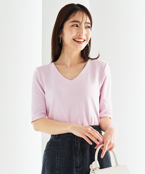 KOBE LETTUCE(コウベレタス)の「スムースベーシック半袖カットソートップス(Tシャツ/カットソー・レディース・グリーン系その他/ブラック系その他/カーキ/ブラック/ネイビー/グリーン系その他2/ミント/オフホワイト/ホワイト系その他/ブルー系その他/ブラウン系その他/ブラウン系その他2/ピンク系/ピンク/ブラウン系その他3/ホワイト系その他2/ピンク系1/ブルー系その他2/ブラック系その他2/アイボリー系1/アイボリー系/ネイビー系1/ネイビー系・LARGE/S/L/SMALL/M/MEDIUM/S1/L1/M1)」の22枚目の写真
