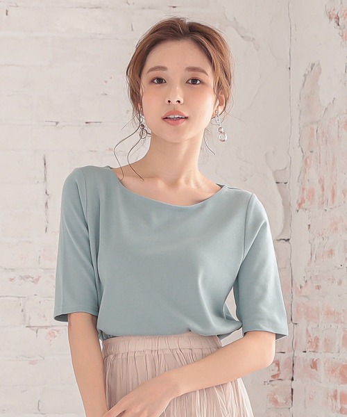KOBE LETTUCE(コウベレタス)の「スムースベーシック半袖カットソートップス(Tシャツ/カットソー・レディース・グリーン系その他/ブラック系その他/カーキ/ブラック/ネイビー/グリーン系その他2/ミント/オフホワイト/ホワイト系その他/ブルー系その他/ブラウン系その他/ブラウン系その他2/ピンク系/ピンク/ブラウン系その他3/ホワイト系その他2/ピンク系1/ブルー系その他2/ブラック系その他2/アイボリー系1/アイボリー系/ネイビー系1/ネイビー系・LARGE/S/L/SMALL/M/MEDIUM/S1/L1/M1)」の13枚目の写真