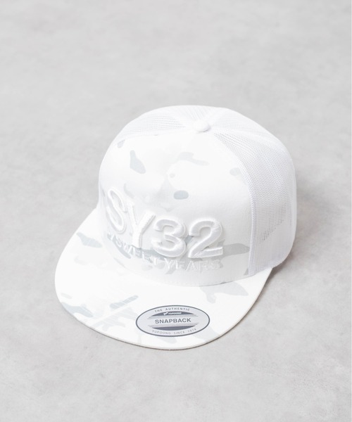 【SY32 SWEET YEARS】ハット ホワイト SY32 by SWEET YEARS - TAPE DESIGN BUCKET HAT ｜ホワイト