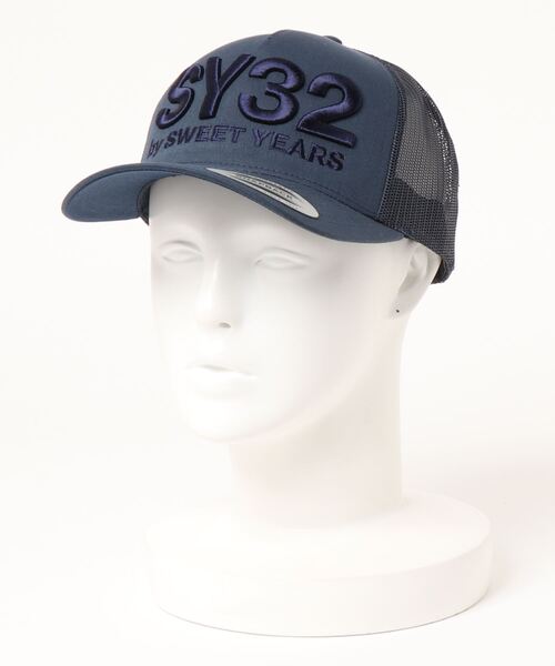 SY32 by SWEET YEARS（エスワイサーティトゥバイスィートイヤーズ）の「【SY32 by SWEET YEARS】ロゴ刺繍メッシュキャップ（キャップ・メンズ・ブラック/ブラック系その他/ネイビー/ホワイト/カモフラージュ/チャコールグレー×ブラック/ホワイト系その他・FREE）」の6枚目の写真