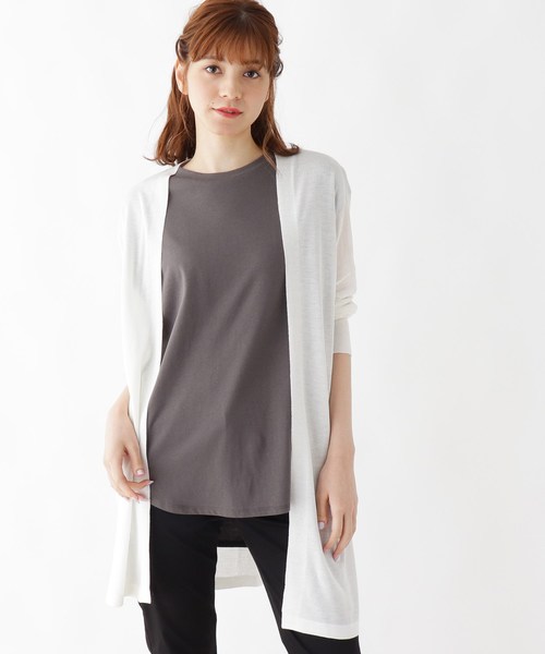 Dreskip ドレスキップ の M Ll 洗濯機で洗えて毛玉になりにくい Uvカット リネンテイストトッパーカーディガン カーディガン ボレロ Wear