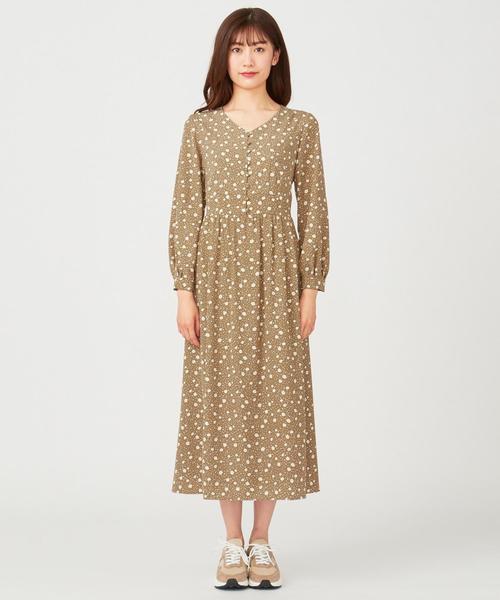ANY SIS(エニィスィス)の「【洗える】フラワードットプリント ワンピース(ワンピース・レディース・ブラック系4/ブラウン系4・2)」の10枚目の写真