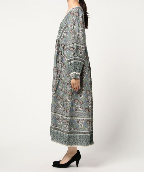 fifth（フィフス）の「ビンテージフラワー柄Vネックワンピース（ワンピース・レディース・グリーン・MEDIUM）」の10枚目の写真