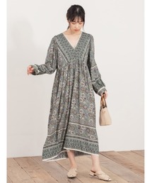 fifth | ビンテージフラワー柄Vネックワンピース(ワンピース)