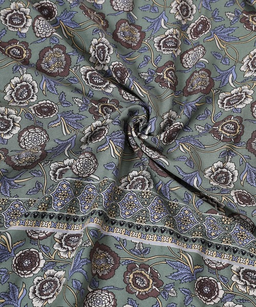 fifth（フィフス）の「ビンテージフラワー柄Vネックワンピース（ワンピース・レディース・グリーン・MEDIUM）」の7枚目の写真