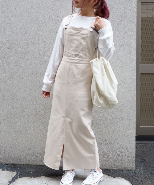 Riberry（リベリー）の「ツイルジャンスカ（ジャンパースカート・レディース・アイボリー/ブラック/モカ/インディゴブルー・FREE）」の2枚目の写真