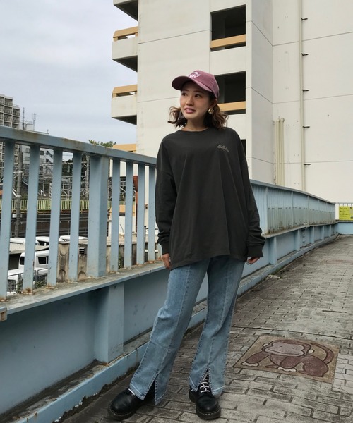 BILLABONG（ビラボン）の「BILLABONG /ビラボン ビッグシルエット バックプリントロンＴ  BA014-060/BA014-055（Tシャツ/カットソー・レディース・ブラック/ピンク/ブラウン・M/L）」の13枚目の写真