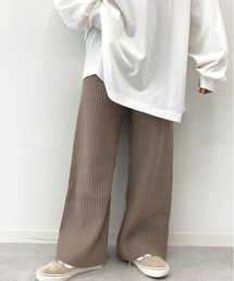 apres jour mignon | リブニットパンツ【ZOZOTOWN限定アイテム】(その他パンツ)