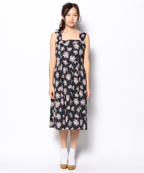 one after another NICE CLAUP（ワンアフターアナザーナイスクラップ）の「【ナイスクラップ】花柄大人ワンピース（ワンピース・レディース・ベージュ/グリーン/ネイビー・FREE）」の9枚目の写真