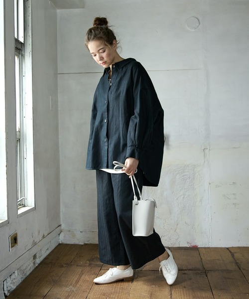 PUAL CE CIN（ピュアルセシン）の「【Du noir】リネンパンツ（その他パンツ・レディース・ブラック/ナチュラル・FREE）」の4枚目の写真