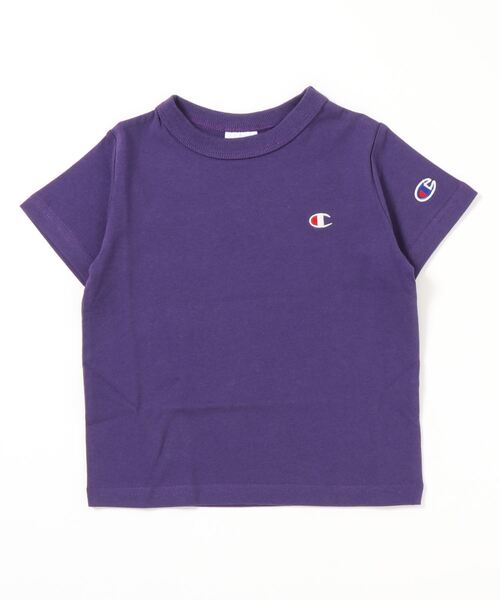 Champion（チャンピオン）の「Champion/チャンピオン　キッズ　ロゴ刺繍ワンポイント半袖Tシャツ（Tシャツ/カットソー・キッズ・オフホワイト/グレー系その他/ネイビー/ライトグリーン/オレンジ/ブラック/ベージュ/パープル/ターコイズブルー/イエロー/ライトパープル/サックスブルー/ラベンダー・100cm/110cm/140cm/150cm/160cm/120cm/170cm/130cm）」の9枚目の写真