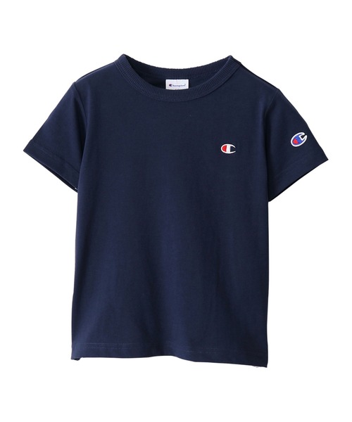 Champion（チャンピオン）の「Champion/チャンピオン　キッズ　ロゴ刺繍ワンポイント半袖Tシャツ（Tシャツ/カットソー・キッズ・オフホワイト/グレー系その他/ネイビー/ライトグリーン/オレンジ/ブラック/ベージュ/パープル/ターコイズブルー/イエロー/ライトパープル/サックスブルー/ラベンダー・100cm/110cm/140cm/150cm/160cm/120cm/170cm/130cm）」の6枚目の写真