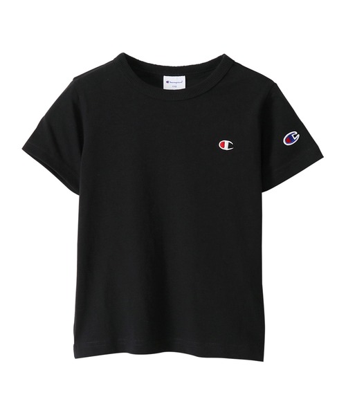Champion（チャンピオン）の「Champion/チャンピオン　キッズ　ロゴ刺繍ワンポイント半袖Tシャツ（Tシャツ/カットソー・キッズ・オフホワイト/グレー系その他/ネイビー/ライトグリーン/オレンジ/ブラック/ベージュ/パープル/ターコイズブルー/イエロー/ライトパープル/サックスブルー/ラベンダー・100cm/110cm/140cm/150cm/160cm/120cm/170cm/130cm）」の2枚目の写真