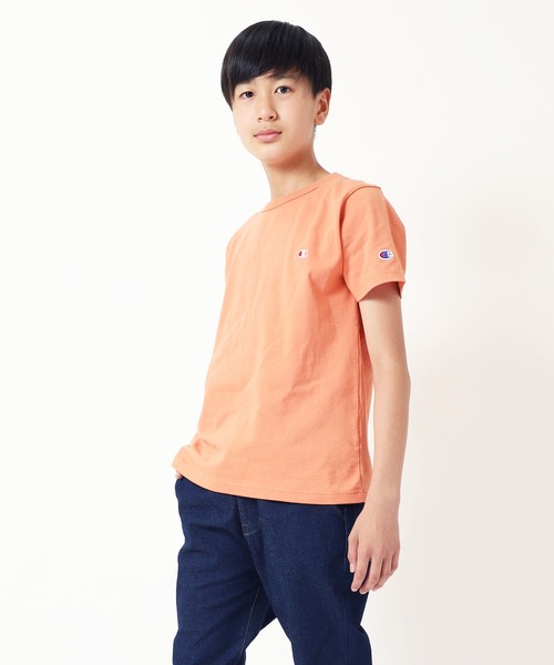 Champion（チャンピオン）の「Champion/チャンピオン　キッズ　ロゴ刺繍ワンポイント半袖Tシャツ（Tシャツ/カットソー・キッズ・オフホワイト/グレー系その他/ネイビー/ライトグリーン/オレンジ/ブラック/ベージュ/パープル/ターコイズブルー/イエロー/ライトパープル/サックスブルー/ラベンダー・100cm/110cm/140cm/150cm/160cm/120cm/170cm/130cm）」の15枚目の写真