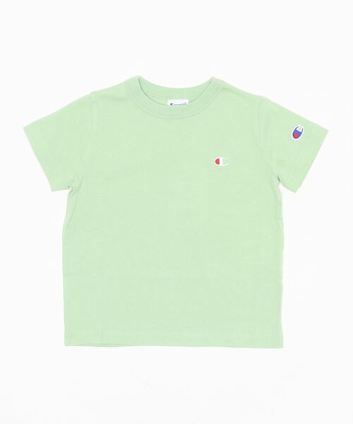 Champion（チャンピオン）の「Champion/チャンピオン　キッズ　ロゴ刺繍ワンポイント半袖Tシャツ（Tシャツ/カットソー・キッズ・オフホワイト/グレー系その他/ネイビー/ライトグリーン/オレンジ/ブラック/ベージュ/パープル/ターコイズブルー/イエロー/ライトパープル/サックスブルー/ラベンダー・100cm/110cm/140cm/150cm/160cm/120cm/170cm/130cm）」の21枚目の写真