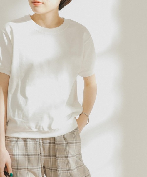 FORK&SPOON（フォークアンドスプーン）の「FORK&SPOON　ヘビーウェイトショートスリーブTシャツ（Tシャツ/カットソー・レディース・グリーン系その他/ピンク系その他/オフホワイト/ネイビー・ONE）」の2枚目の写真