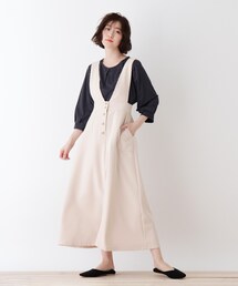 DRESKIP | Vネックサス付きロングジャンスカ(スカート)