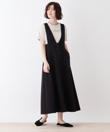 DRESKIP | Vネックサス付きロングジャンスカ(スカート)