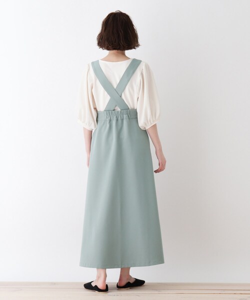 DRESKIP(ドレスキップ)の「◆Vネックサス付きロングジャンスカ(スカート・レディース・グリーン系/ブラック/オフホワイト・03/02)」の6枚目の写真