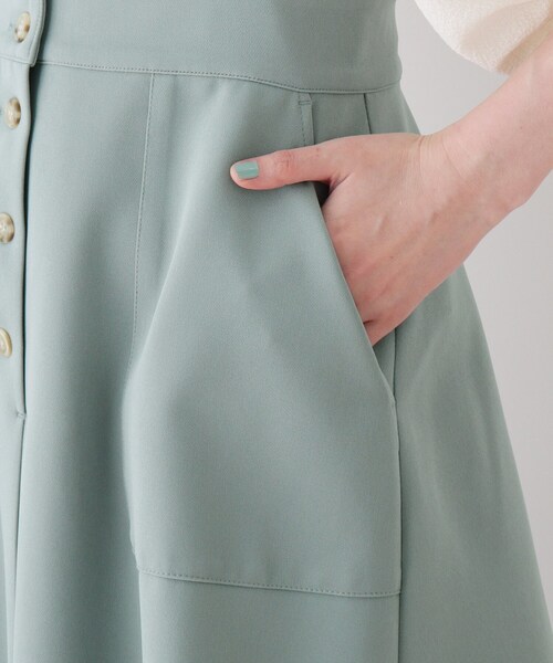 DRESKIP(ドレスキップ)の「◆Vネックサス付きロングジャンスカ(スカート・レディース・グリーン系/ブラック/オフホワイト・03/02)」の8枚目の写真