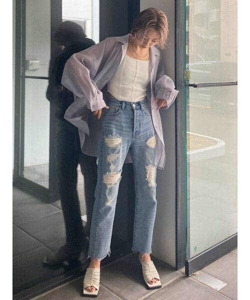 EMODA（エモダ）の「シャーリングスクエアサンダル（サンダル・レディース・ホワイト/ブラック・SMALL/MEDIUM/LARGE）」の11枚目の写真