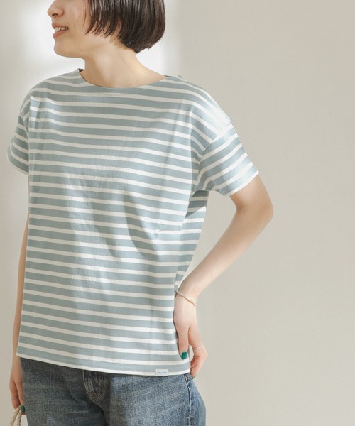 FORK&SPOON（フォークアンドスプーン）の「FORK&SPOON　ボートネックボーダーショートスリーブTシャツ（Tシャツ/カットソー・レディース・ホワイト系その他/ブラック系その他/ベージュ系その他/ブルー系その他/イエロー系その他/ピンク系その他・ONE）」の17枚目の写真