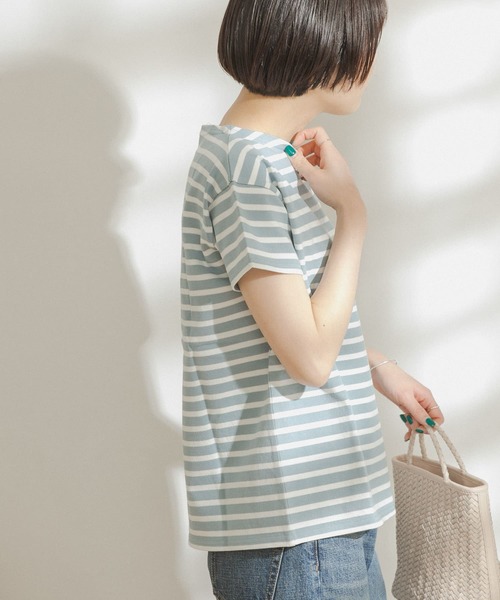 FORK&SPOON（フォークアンドスプーン）の「FORK&SPOON　ボートネックボーダーショートスリーブTシャツ（Tシャツ/カットソー・レディース・ホワイト系その他/ブラック系その他/ベージュ系その他/ブルー系その他/イエロー系その他/ピンク系その他・ONE）」の18枚目の写真