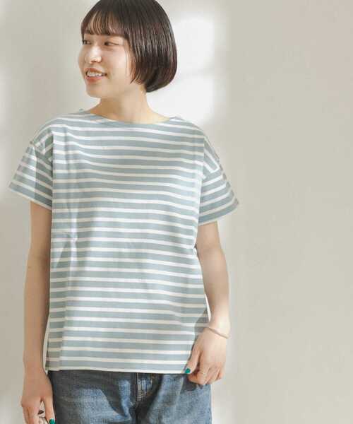 FORK&SPOON（フォークアンドスプーン）の「FORK&SPOON　ボートネックボーダーショートスリーブTシャツ（Tシャツ/カットソー・レディース・ホワイト系その他/ブラック系その他/ベージュ系その他/ブルー系その他/イエロー系その他/ピンク系その他・ONE）」の19枚目の写真