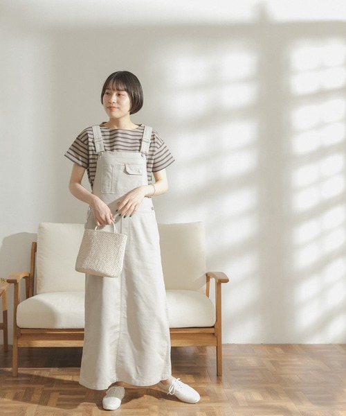 FORK&SPOON（フォークアンドスプーン）の「FORK&SPOON　ボートネックボーダーショートスリーブTシャツ（Tシャツ/カットソー・レディース・ホワイト系その他/ブラック系その他/ベージュ系その他/ブルー系その他/イエロー系その他/ピンク系その他・ONE）」の11枚目の写真