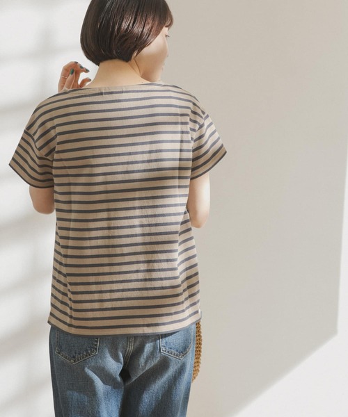 FORK&SPOON（フォークアンドスプーン）の「FORK&SPOON　ボートネックボーダーショートスリーブTシャツ（Tシャツ/カットソー・レディース・ホワイト系その他/ブラック系その他/ベージュ系その他/ブルー系その他/イエロー系その他/ピンク系その他・ONE）」の16枚目の写真